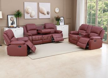 Reclining Couch 3-Pc Set — Sofa • Loveseat • Chair