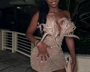 Birthday Dresses for Women See Through Feather Rhinestone Mini Dress for  Club Event Party Homecoming for Sale in Riverside, CA - OfferUp