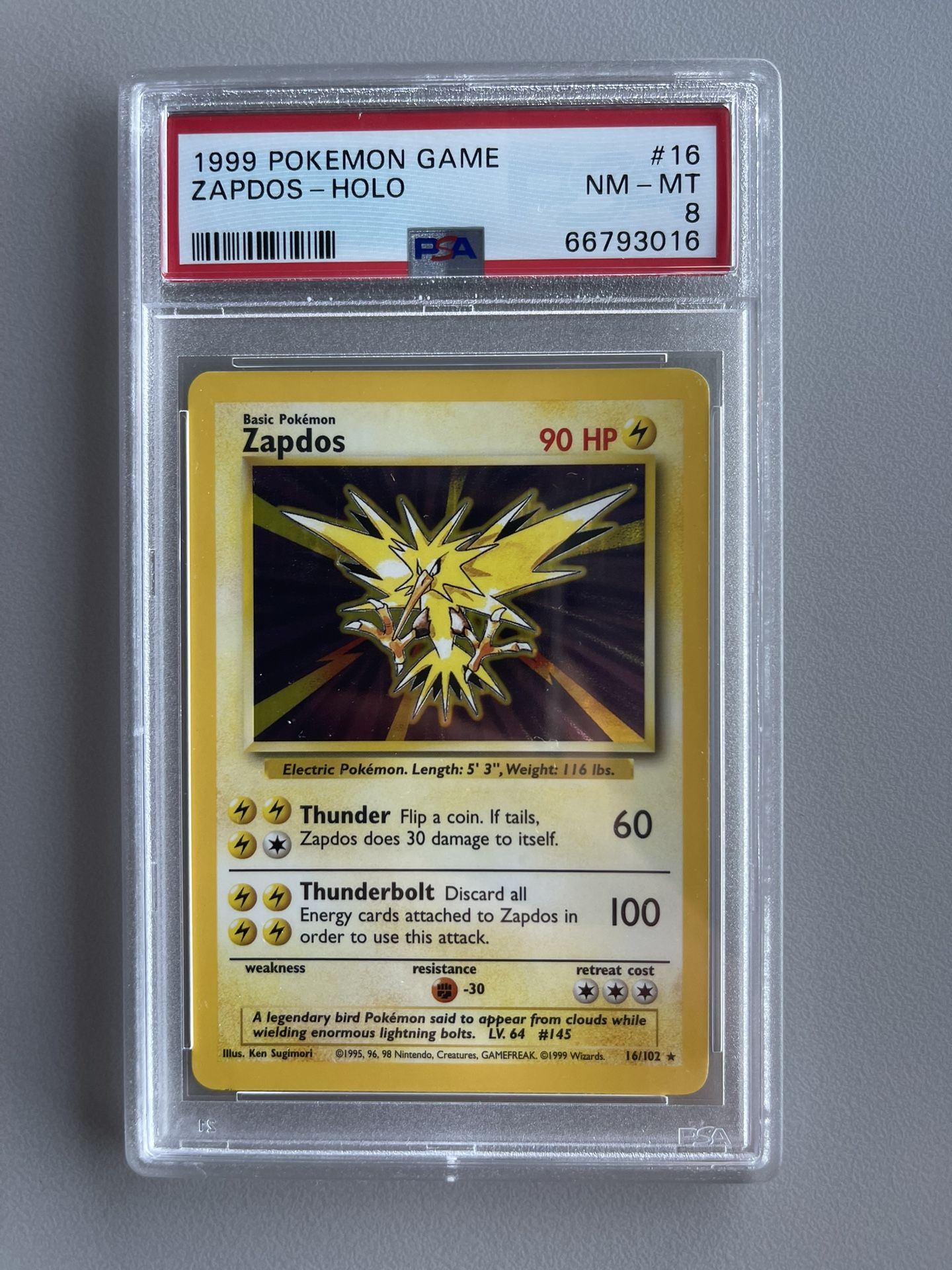 zapdos holographic pokemon card Rocket's Zapdos Pokemon Gym 2 Holo Japanese #145 PSA 9