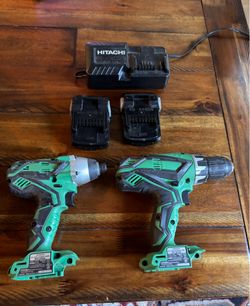 Hitachi Cordless Drill Impact Driver Kit w/ Batteries Charger