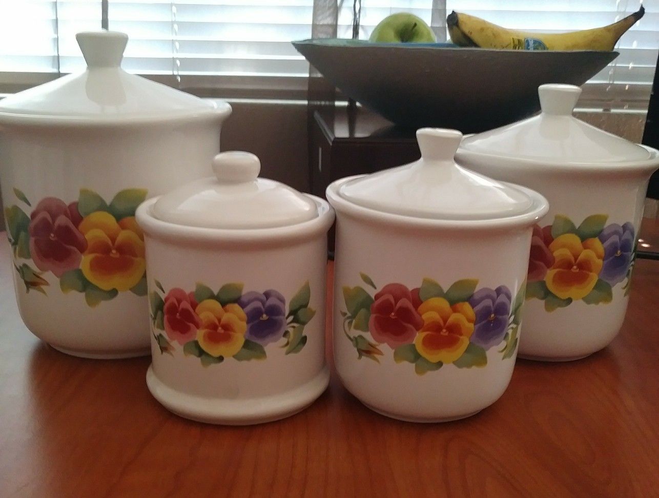 Jay Import Company 4pc pansy canister set