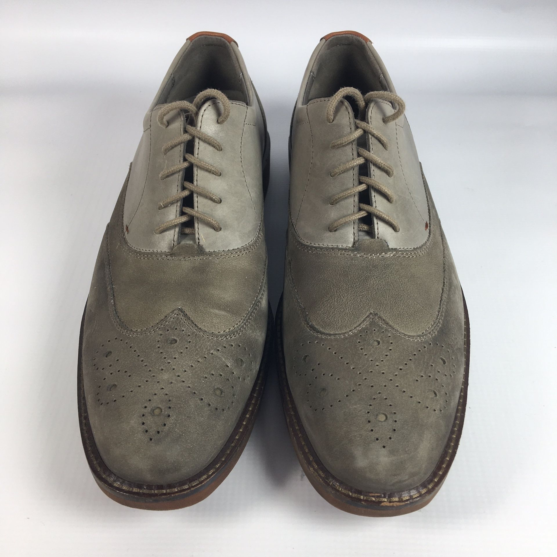 DRESS SHOES SIZE 12 BRAND ECCO COLOR GREY MATERIAL LEATHER  display picture 1
