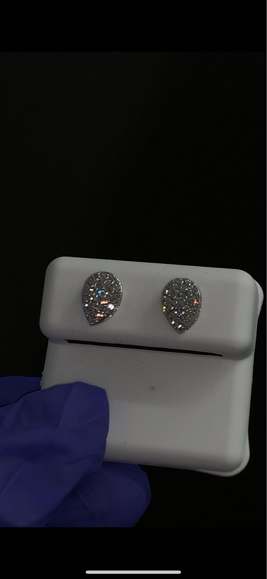 925 moissanite diamond tear drop earring
