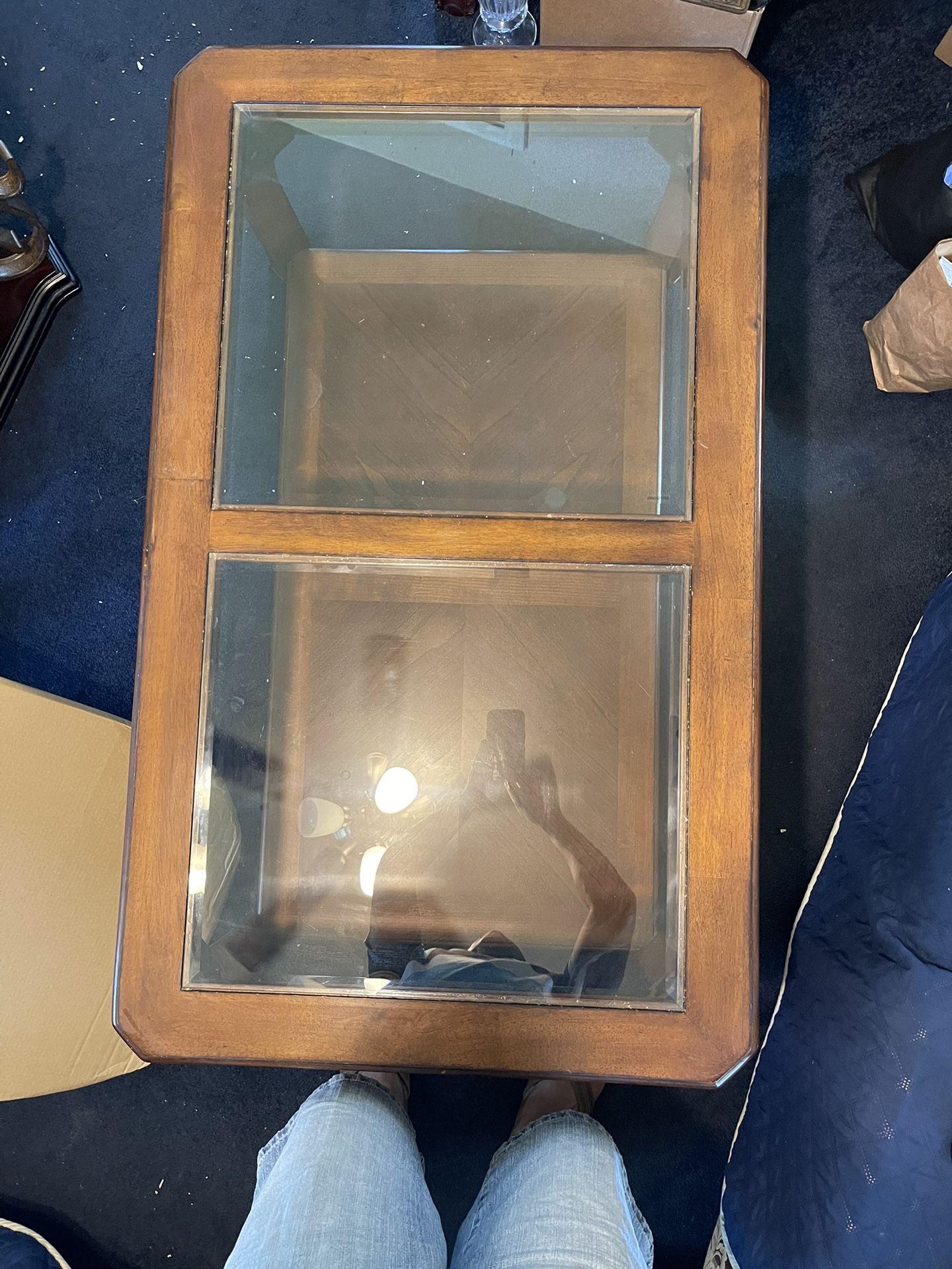 Glass/Wood Coffee Table