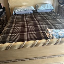 Cal King bed two night stands and drawer