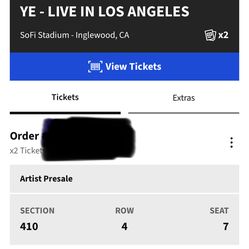 Kanye West Ye Tickets Sofi Stadium Wednesday April 1st