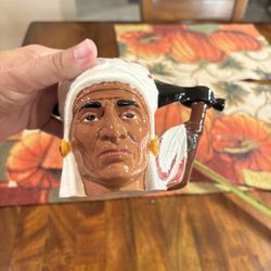 American Indian Head Character Jug, Vintage. 