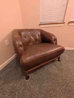 Turkish Tufted Leather Accent Chair
