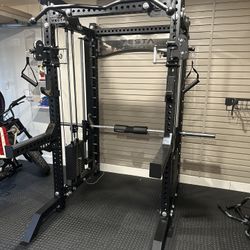 PRO SERIES Ultimate Half Rack Functional Trainer w/Smith Machine Bar | 320lb Stack | Gym Equipment | Fitness | Commercial | Squat Rack 