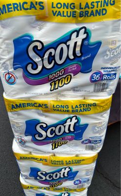Brand New Scott 1100-Sheets, 1-Ply Bath Tissue, 36 ct.