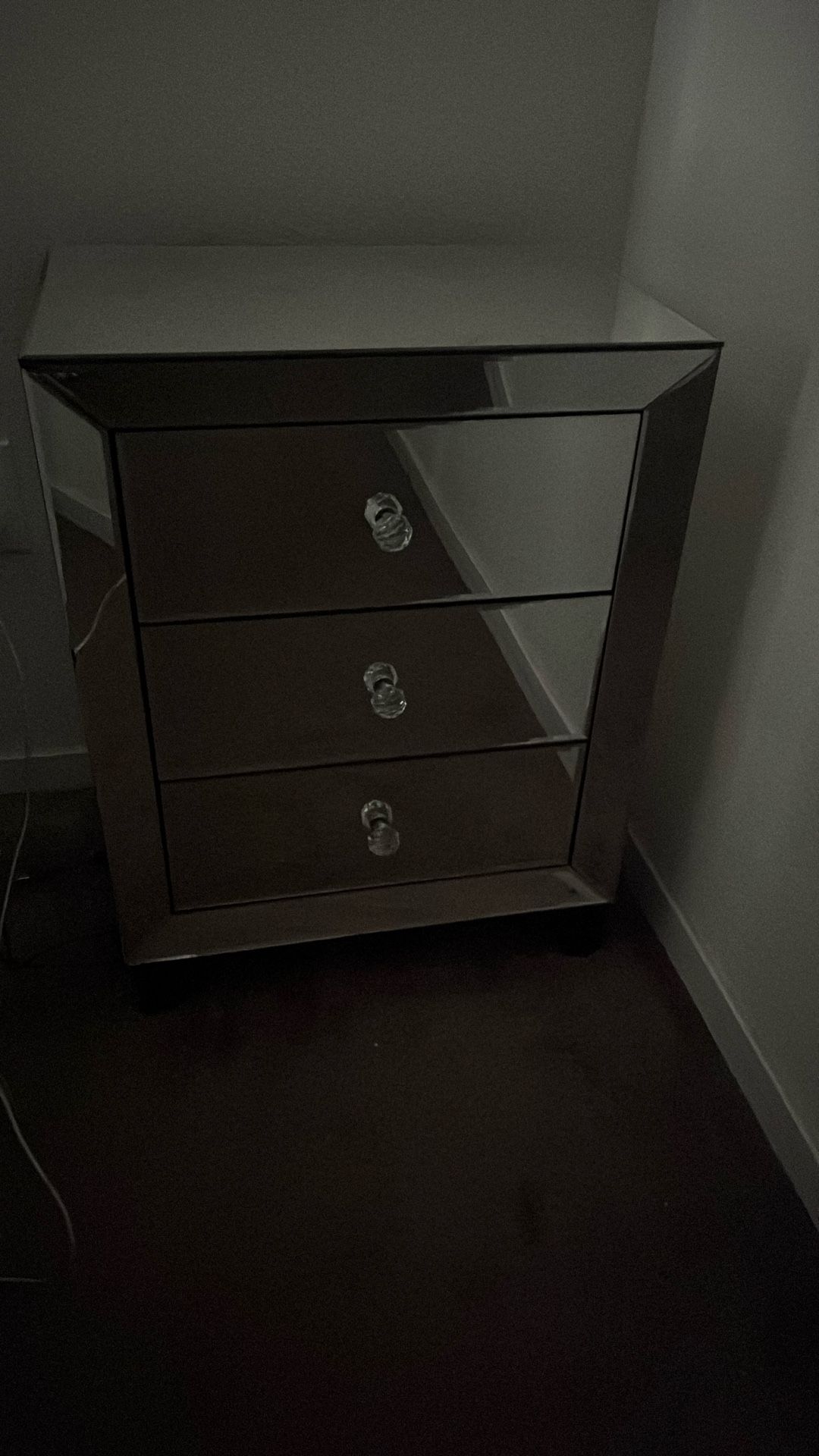 Two Mirrored Night Stands