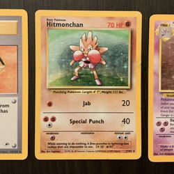 POKEMON HOLO CARDS trainer brock, hitmonchan, gengar