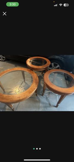 Set Of Round Coffee And End Tables