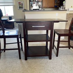 Extendable Kitchen Cart/Table w/ Chairs