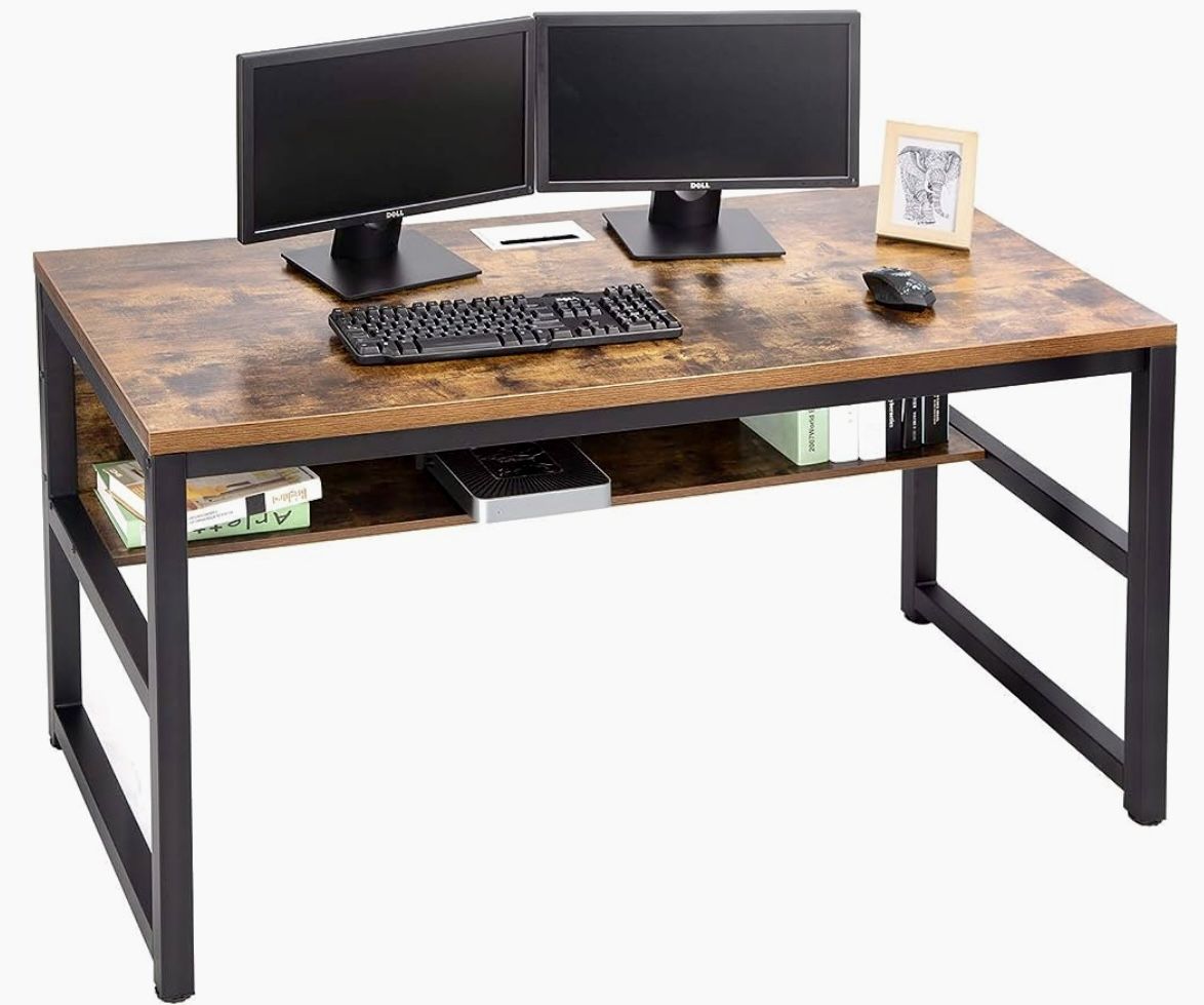 Black + Wood Desk