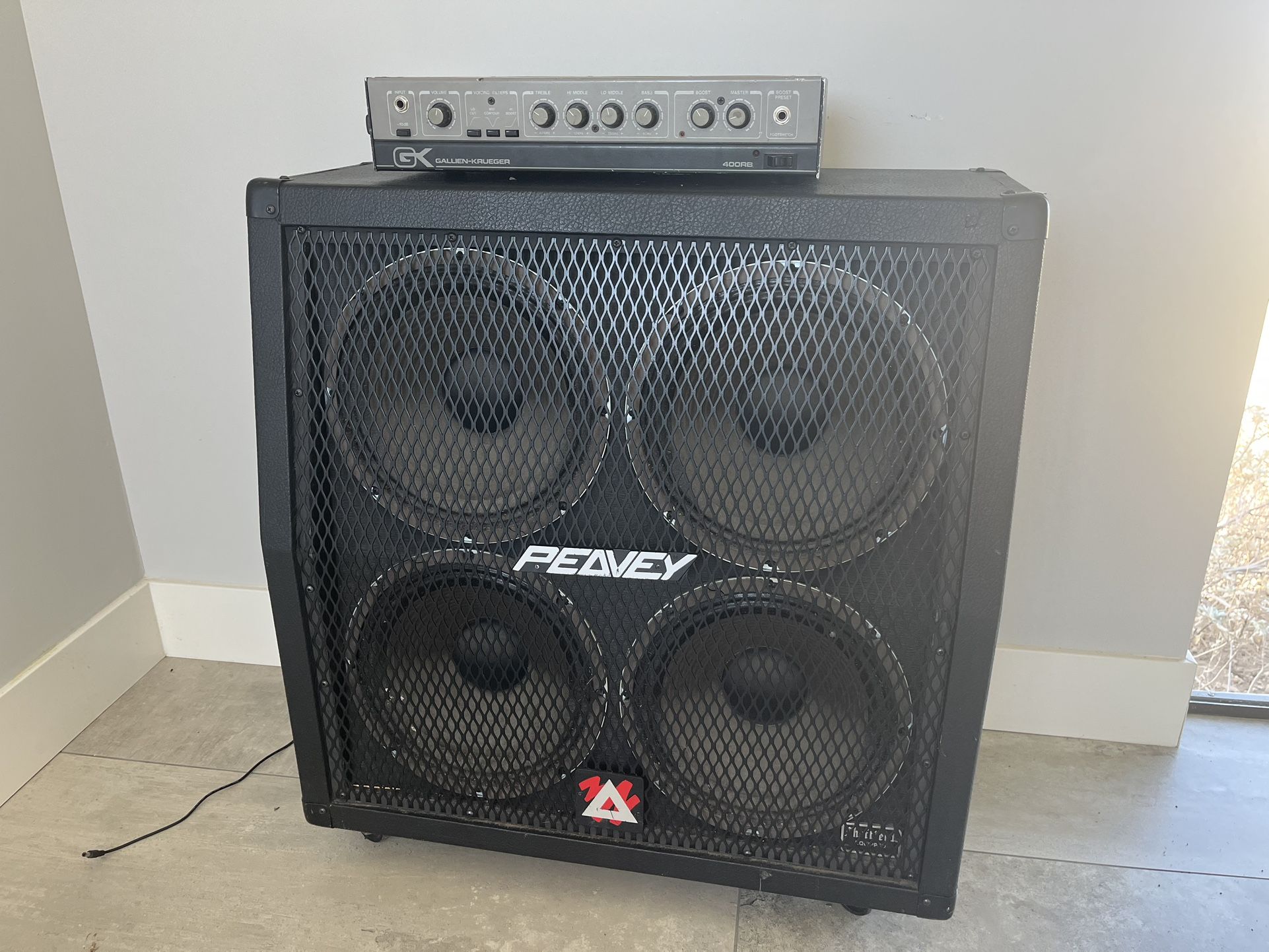Peavy Cab 4x12 Amp With Gallien Krueger Amp Head