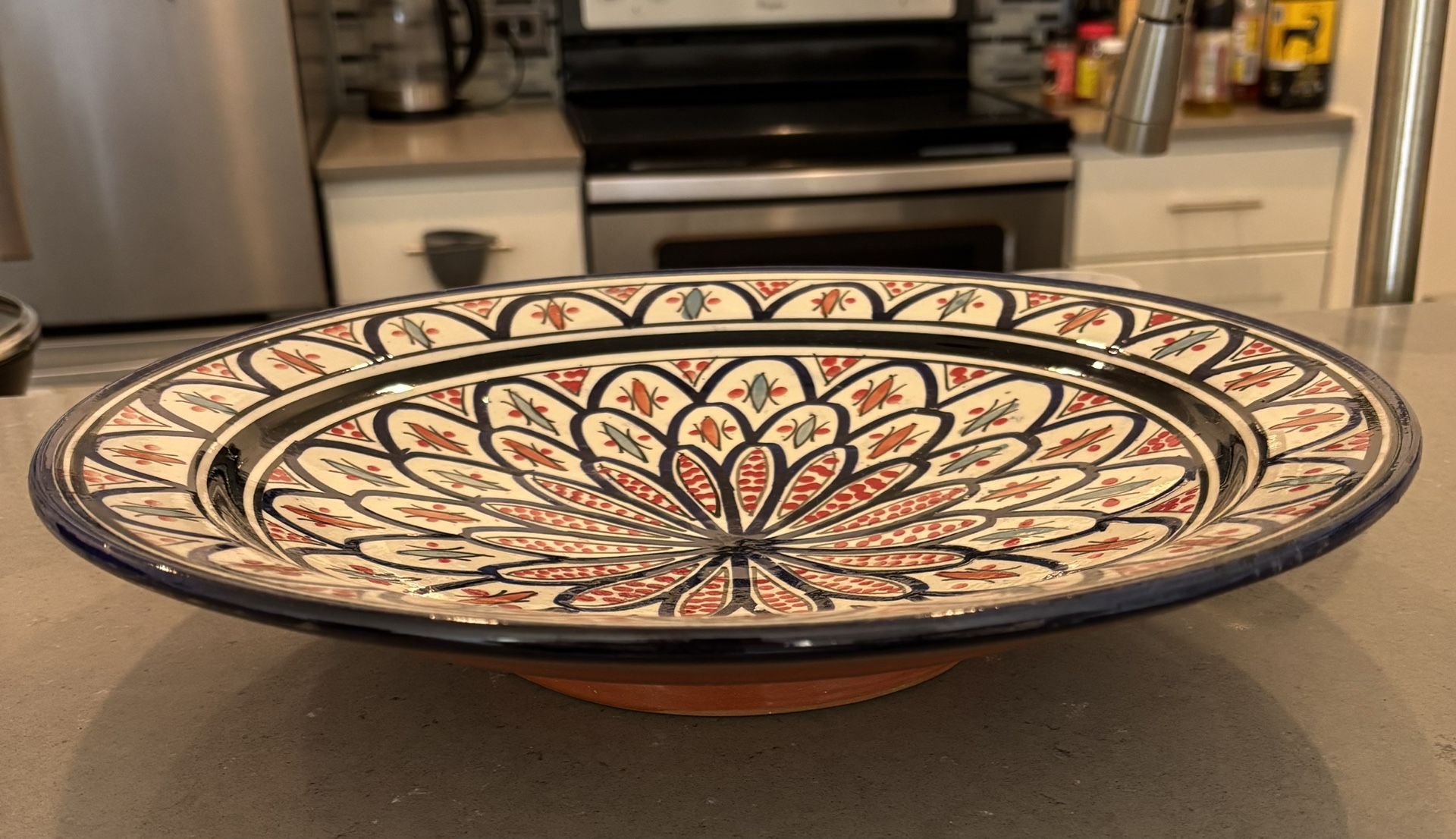 ✨ Authentic Moroccan Hand-Painted Serving Plate – Artisan Antique Style ✨