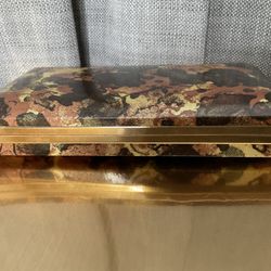 Vintage MELE Jewelry Box Marble Hard Shell