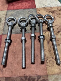 5 HEAVY DUTY STAINLESS EYE BOLT 304 1/2X 6 INCHES ask for $30