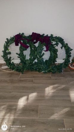 Vintage Lighted Holiday Christmas Tree Wreaths