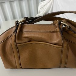 Liz Claiborne Brown Purse With Rings and Straps