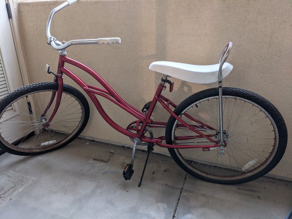 Red Beach Cruiser Bike