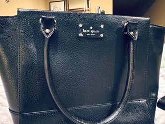 Kate Spade New York Black Leather Top Handle Bag includes matching wallet
