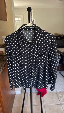 Fashion Nova Polka Dot Button-Up Shirt