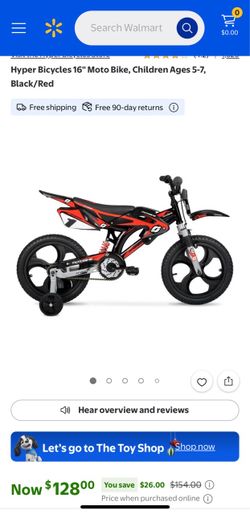 Kids HYPER MOTOBIKE bicycle 16inch Rims Training Wheels Full Suspension Ready To ride Front Hand Brakes