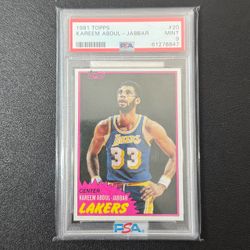 1981-82 Topps #20 Kareem Abdul-Jabbar PSA 9 Mint