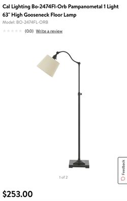 Cal Lighting Bo-2474Fl-Orb Pampanometal 1 Light 63" High Gooseneck Floor Lamp