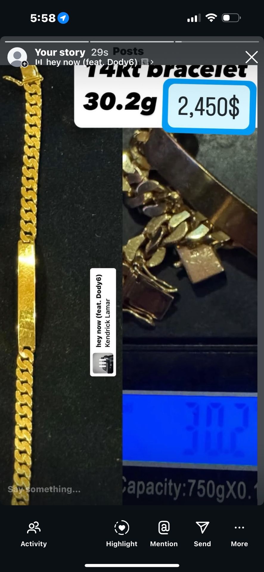 14kt Gold Bracelet Cuban Firm In Price 