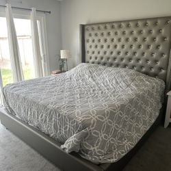 King Size Headboard, Mattress, Box Springs & Frame