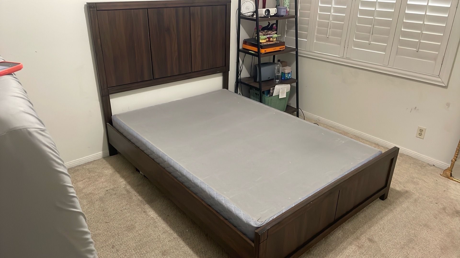 Full bed frame and box spring