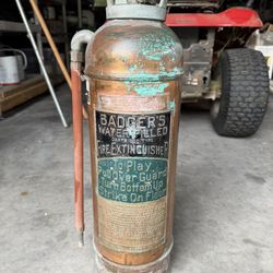 Badgers Antique Fire Extinguisher Copper 