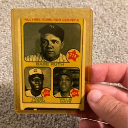 1973 Topps #1 Hank Aaron / Babe Ruth / Willie Mays - All-Time HR Leader