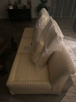 Yellow & White Square Couch