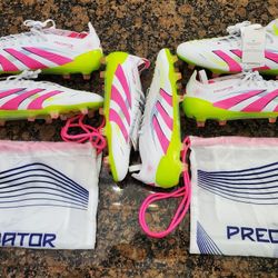 Adidas Predator 24 Elite FT FG Soccer White Pink ID8967 Men Sz 8.5, 9.5 Or 10.5.