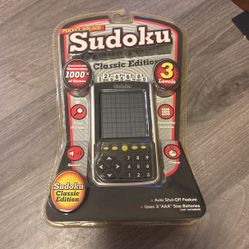 SUDOKU Classic Edition Handheld Electronic Game Travel Mate Pocket Arcade Puzzle
