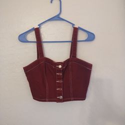 Xs Red Denim Top 