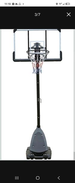 Height Adjustable 6 to 10ft Basketball Hoop 44 Inch Backboard Portable Basketball Goal System with Stable Base and Wheels, use for Outdoor