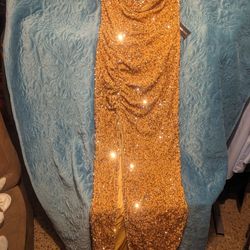 New Gold Prom Dress W/Tags