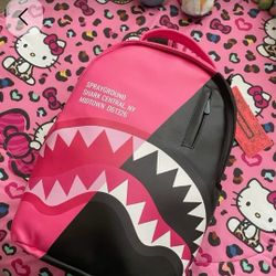 Pink And Black Sprayground Backpack 