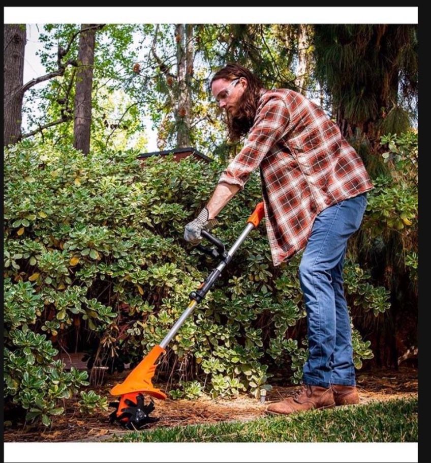 Ukoke Cordless Tiller Cultivator 20V 2.5 A Battery 280 max RPM Powered Tiller Cultivator, w/24 Steel Blade Cultivate Max Tilling 5'' deep Path by 7.8'