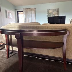 Sofa Table Wood and Glass