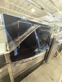 Black Double Wall Oven with Microwave Combo