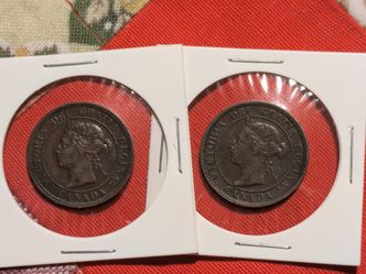 Lot of 2 Canadian Large Cents
