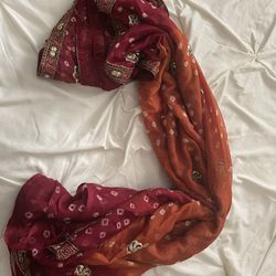 Gently Used Chiffon Sari With Tie And Dye 