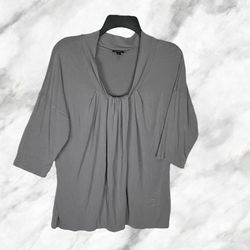 Nine West Gray Stretch Knit Top 3/4 Sleeves XL