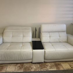 VIP CINEMA - White Sofa with Reclined Seats 